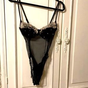 Black lace mesh teddy 32B/C